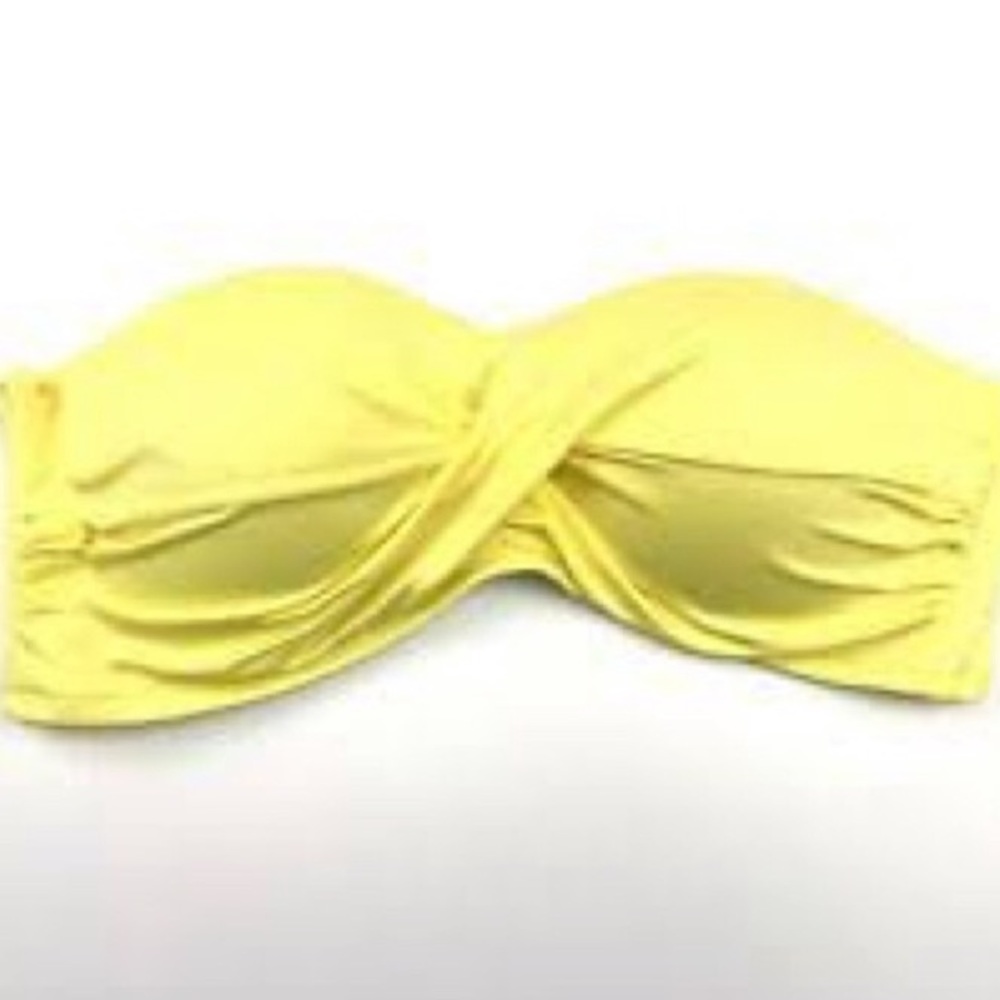 NWOT Yellow Strapless Bikini Top